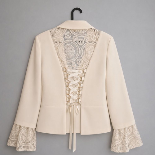 Shine white jacket with lace like new