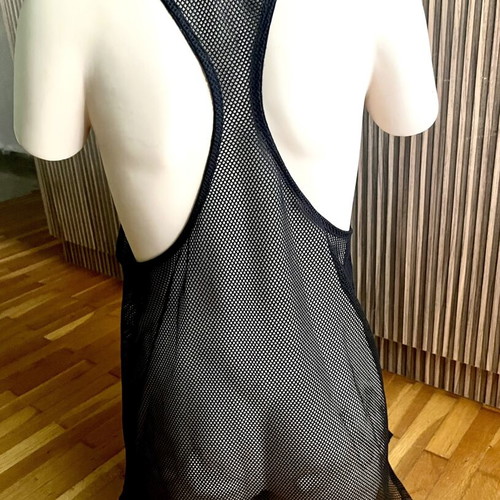 Black mesh blouse size L like new by Calliope