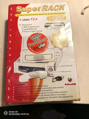 Super Rack HDD 3.5 IDE used, two drive bays