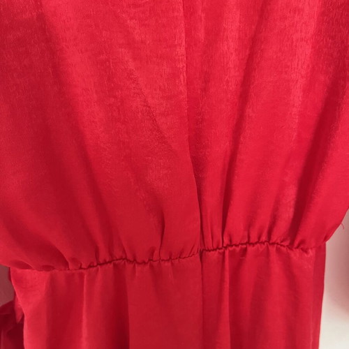 Zara satin red jumpsuit with belt, like new, medium
