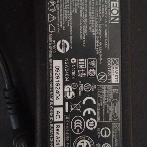Liteon laptop power supply 19V 3.42A 65W used