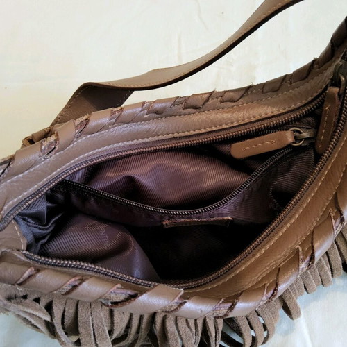 Rocco Barocco crossbody bag used, brown suede