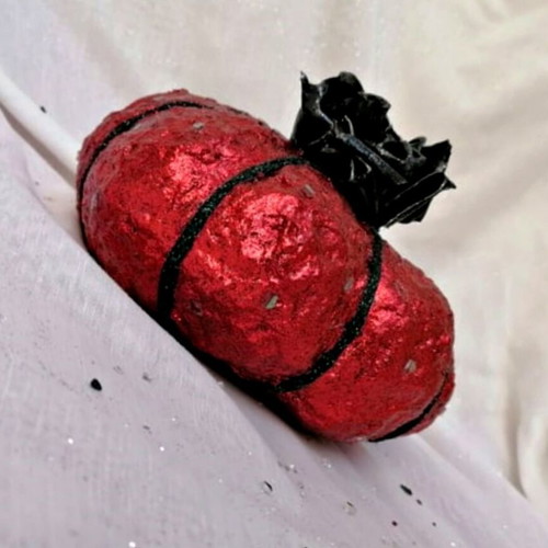 Large red papier mache pumpkin new