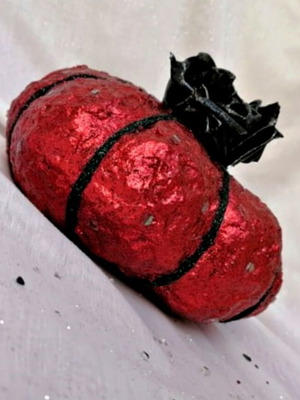 Large red papier mache pumpkin new