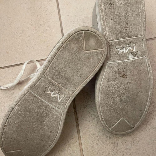 Michael Kors Keating Lace Up Silver Athletic Shoes like new size 39