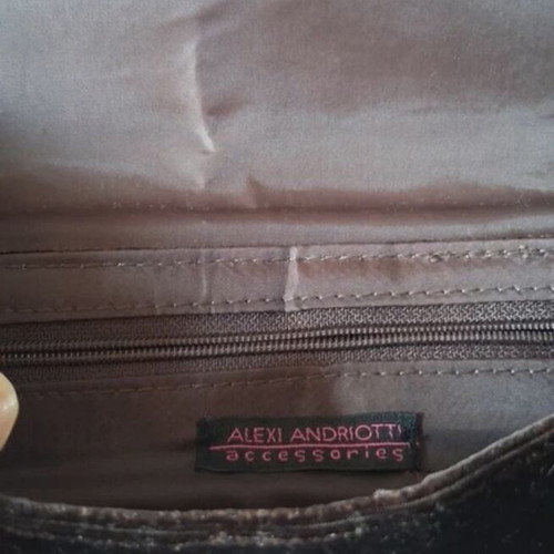 Alexi Andriotti women's velour handbag, dark brown, like new