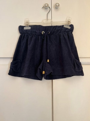 Shorts dark blue suede with bow design like new