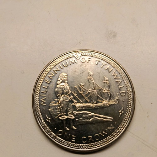 One Crown Isle of Man 1979 Millennium Tynwald coin like new
