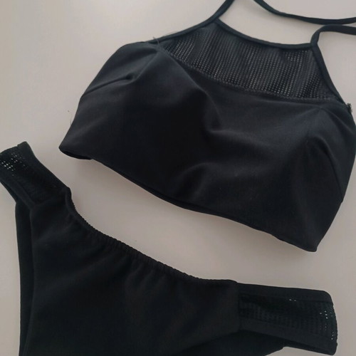 Black bikini set with mesh detail like new