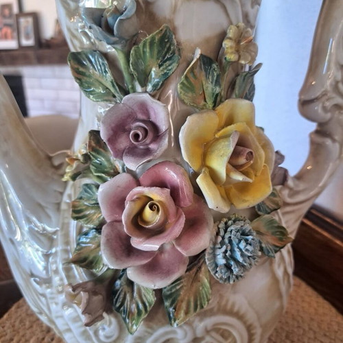 Capodimonte large coffee pot used, 5 liters