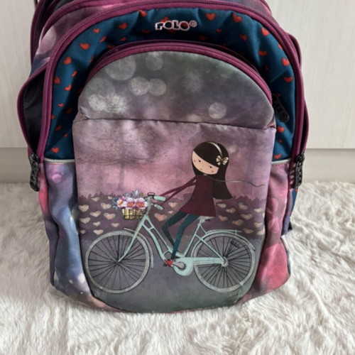 Polo school backpack used with 5 compartments and waterproof