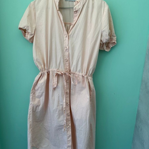 Depot 96 pink cotton midi shirt dress