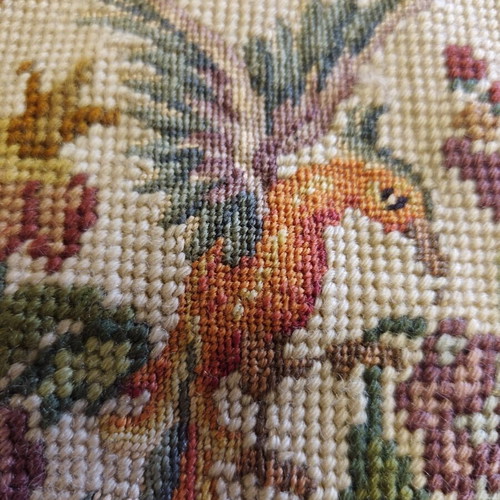 Old embroidery used, set of 2, 33x27 cm
