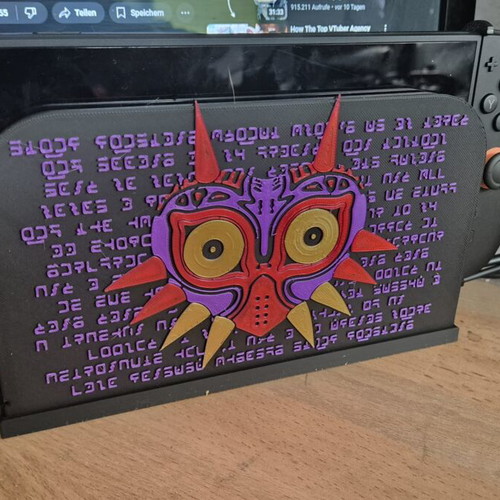 Nintendo Switch 2 3D printed faceplate cover with Majora's Mask design