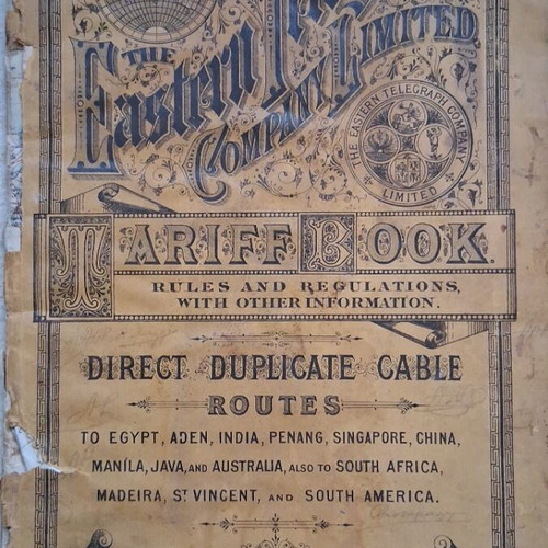 Eastern Telegraph Company Limited Tariff Book 1882 used
