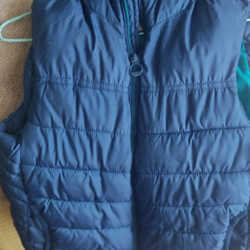 Zara sleeveless jacket blue with hood 13/14 years like new