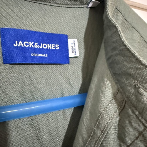 Jack & Jones shirt with Mao collar, khaki, size M