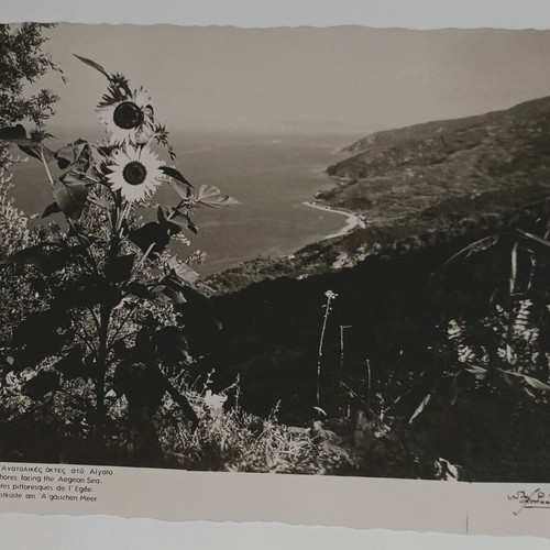 Postcard Graphic Pilio Eastern Coasts in Aegean used, black and white