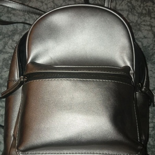 Bershka backpack bag like new, silver