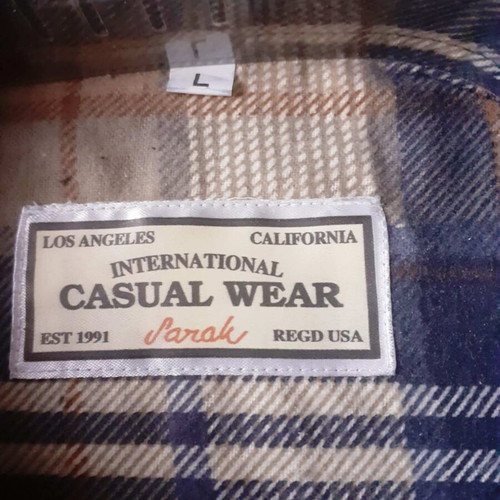 Flannel men's shirt new, size L, beige multicolor