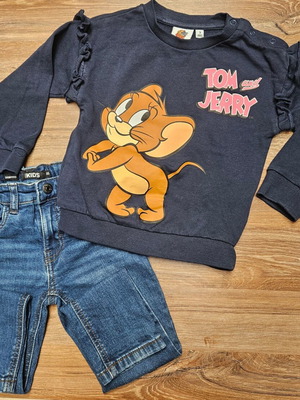 Σετ Tom and Jerry με суичър και τζιν για κορίτσι, 3 ετών