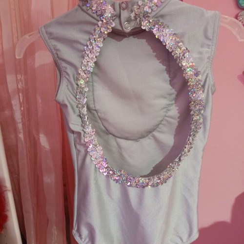 Rhythmic gymnastics leotard like new for 5-6 years, grey and pink