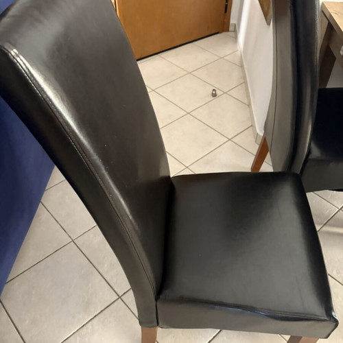 Dining chairs set of 4 black leatherette like new from Jysk