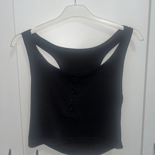 Shein Black Button-Up Tank Top Size S New