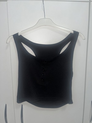 Shein Black Button-Up Tank Top Size S New