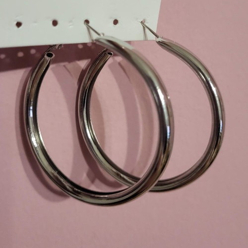 Silver hoop earrings new