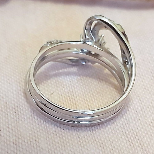 Solitaire ring white gold 14k 585 3.3g with zircon new