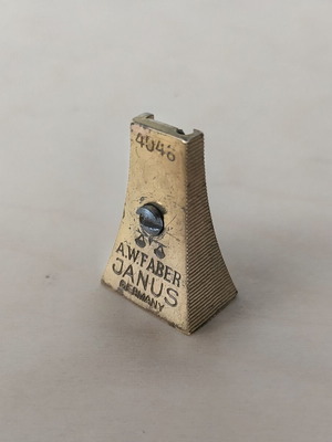 A.W Faber Janus 4046 bronze pencil sharpener used, 1930s art deco
