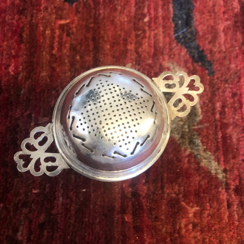 Tea strainers set of 2 used, silver-plated, vintage