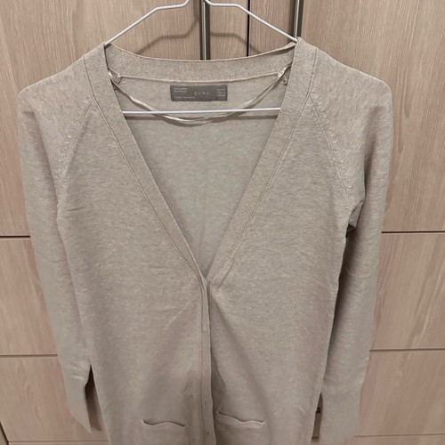 Zara spring cardigan medium used, beige long