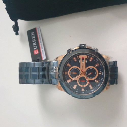 Curren wristwatch men's new waterproof with leather case