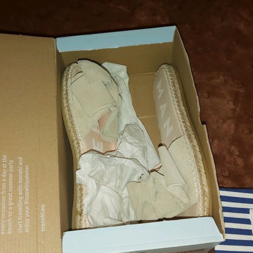 Manebi espadrilles like new, handmade beige suede, size 38