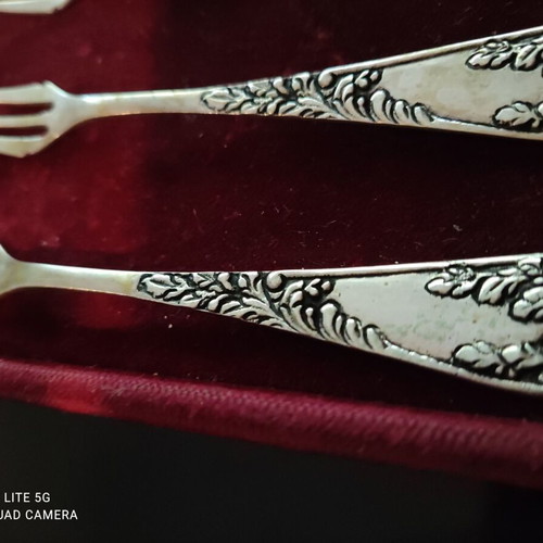 Silver 800 forks set of 3 with handmade engraving used
