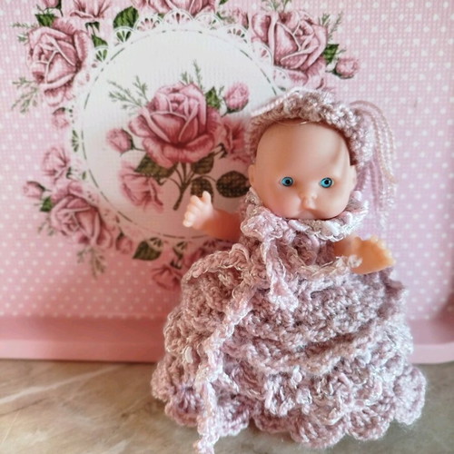 Doll with Handmade Dress and Hat New