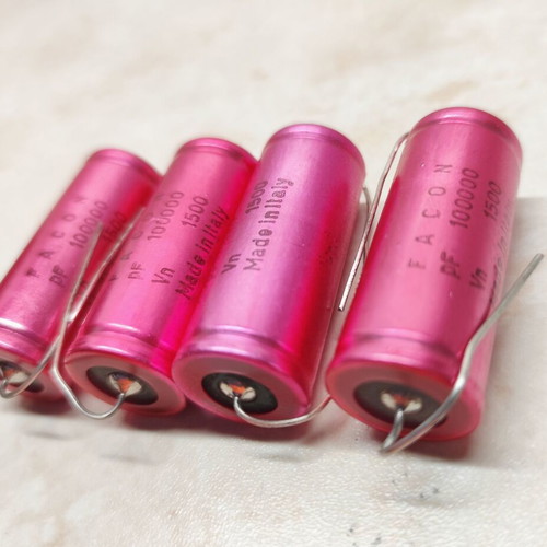 Facon Axial Capacitors 100 nF 1500 V, set of 4, vintage audio NOS