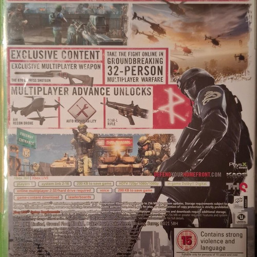 Homefront Xbox 360 game like new, shooting genre