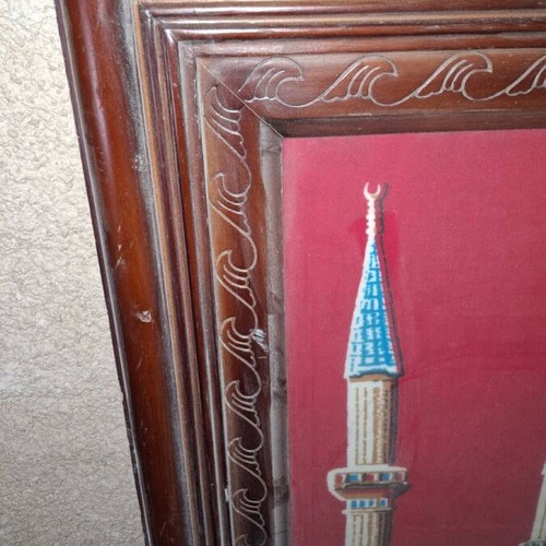 Agia Sofia Constantinople framed painting used with Turkish flag