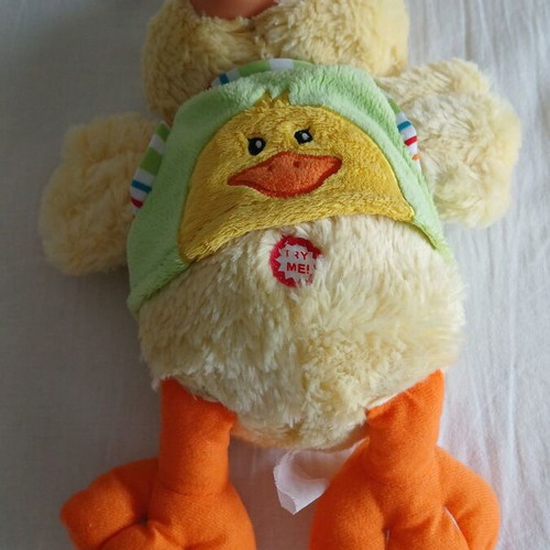 Stuffed duck 35 cm washed without sound like new