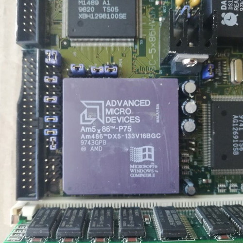 SSC-5X86HVGA REV:1.4 ICP Board ISA Slot Industrial Motherboard with CPU and RAM used