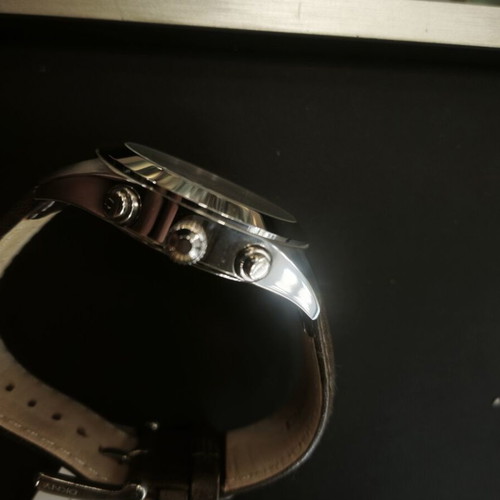 DKNY Chronograph Watch NY1510 with Brown Sunburst Dial and Leather Strap