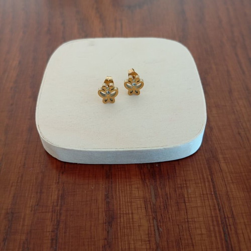 Butterfly stainless steel earrings new, gold tone