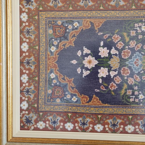 Handmade framed embroidery 43x87 cm used