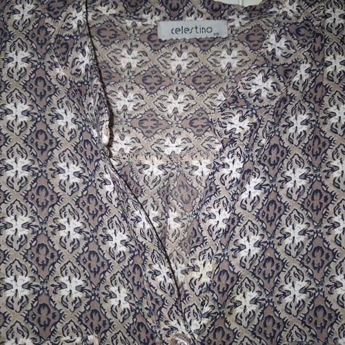 Celestino long shirt used, beige and white with buttons