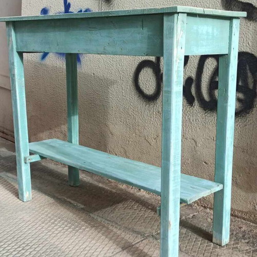 Πάγκος λαϊκή κονσόλα μεταχειρισμένη από μασίφ ξυλεία με παλιά πατίνα