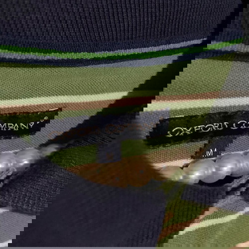 Μπλούζα πόλο ριγέ Oxford Company M μεταχειρισμένη, πράσινη