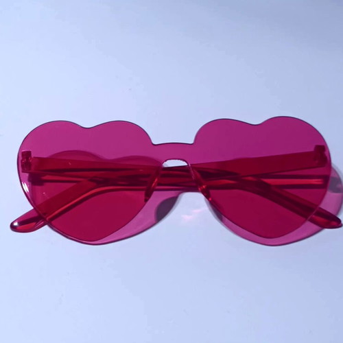 Heart-shaped glasses new, pink